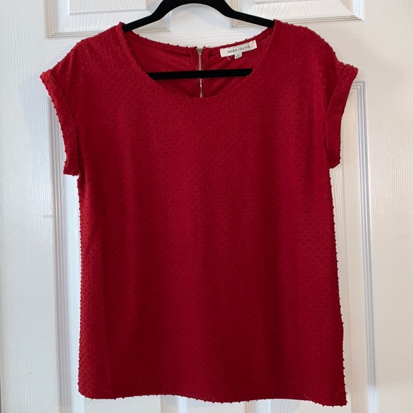 Rose + Olive polka dot textured top - Picture 2 of 8